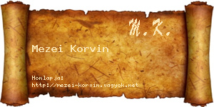 Mezei Korvin névjegykártya
